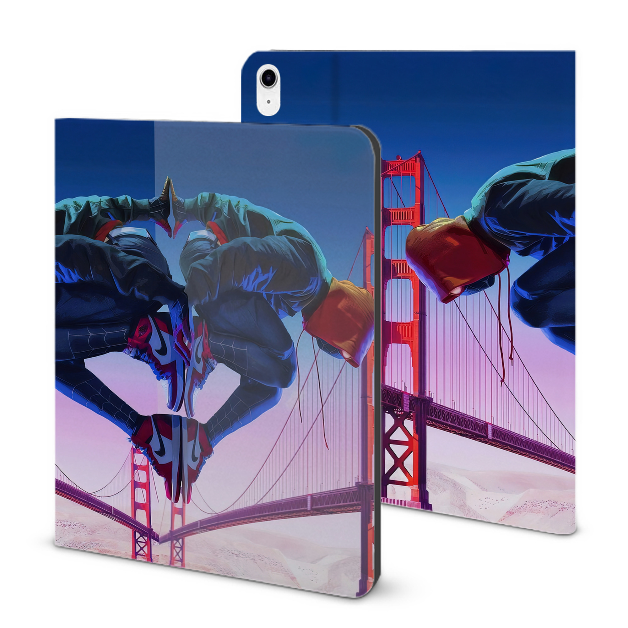 （画像用） Spider Man スパイダーマン IPad ケース ブック型 PUレザー TPU 耐衝撃 軽量 薄型 ペン収納なし 全面保護 IPad 各モデル対応